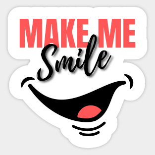 Red And Black Simple Make Me Smile Sticker